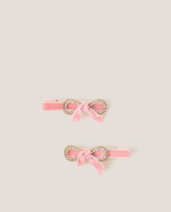 2-pack luxe velvet bow hair clips