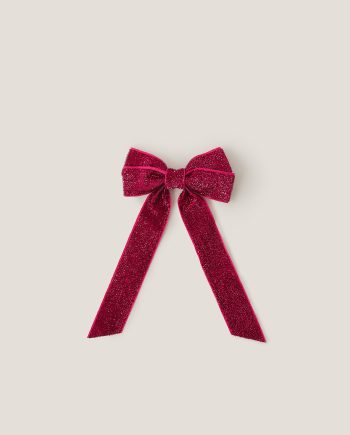 Long sparkle bow hair clip