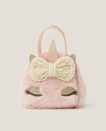 Fluffy bow unicorn handbag