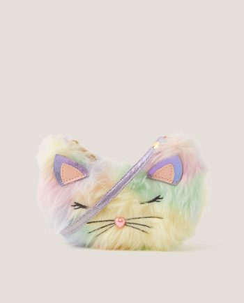 Fluffy rainbow cat bag