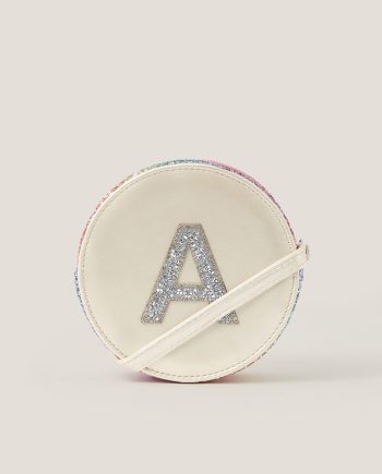 Round Glittery Initial Bag Multi