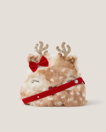 Faux fur reindeer purse bag