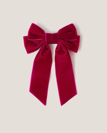 Velvet ribbon bow hair clip