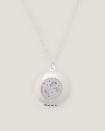 Unicorn locket pendant necklace