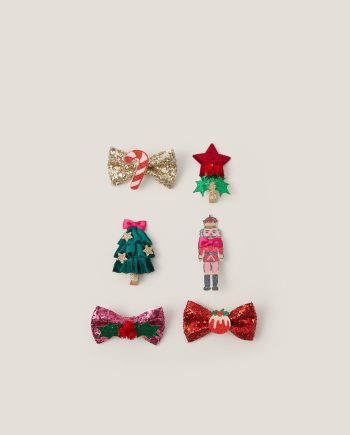 6-pack festive hair clips