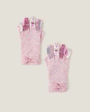 Unicorn novelty gloves pink