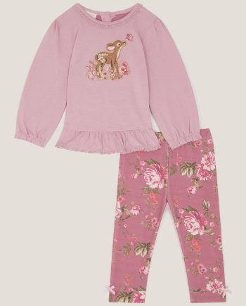 Baby felicity floral top & leggings set pink