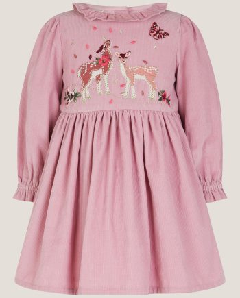 Baby felicity embroidered corduroy dress pink