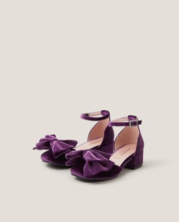 Velvet Bow Two-Part Heels Purple
