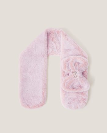 Faux fur bow scarf