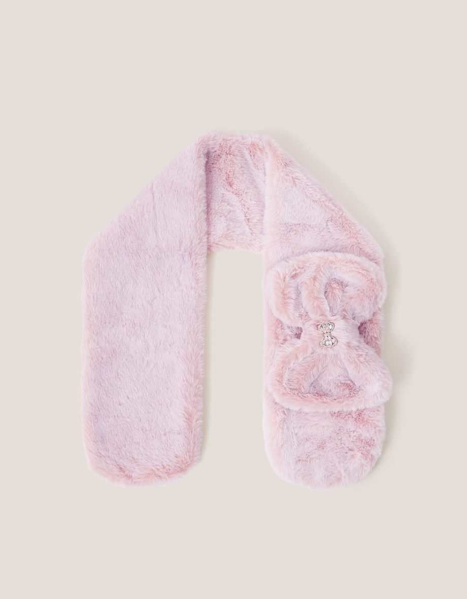 Faux fur bow scarf