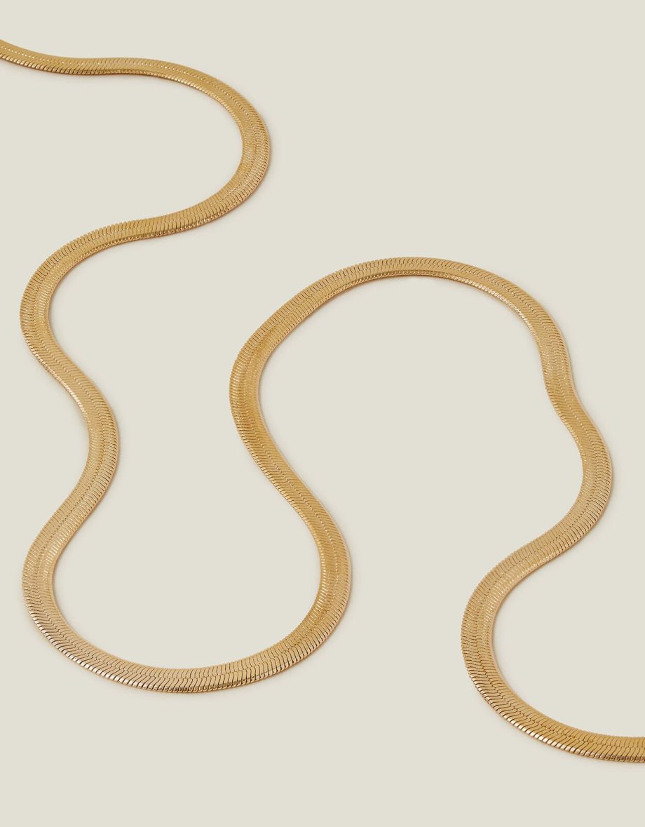 14CT GOLD-PLATED OMEGA CHAIN NECKLACE GOLD
