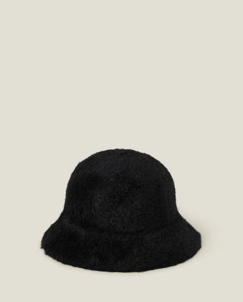 FLUFFY BUCKET HAT BLACK