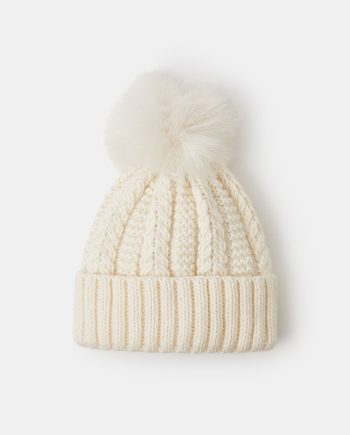 POM-POM BEANIE HAT CREAM