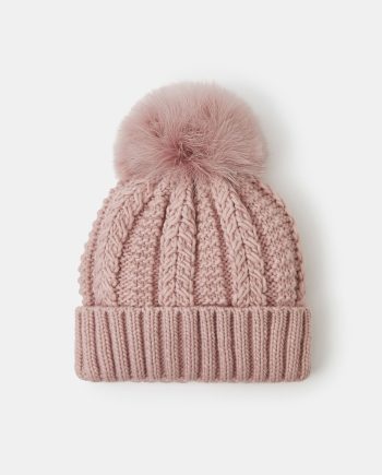 POM-POM BEANIE HAT PINK