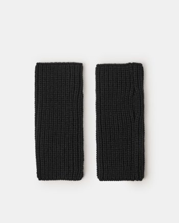 RIBBED CUT OFF GLOVES BLACK