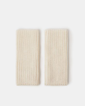 RIBBED CUT OFF GLOVES NATURAL