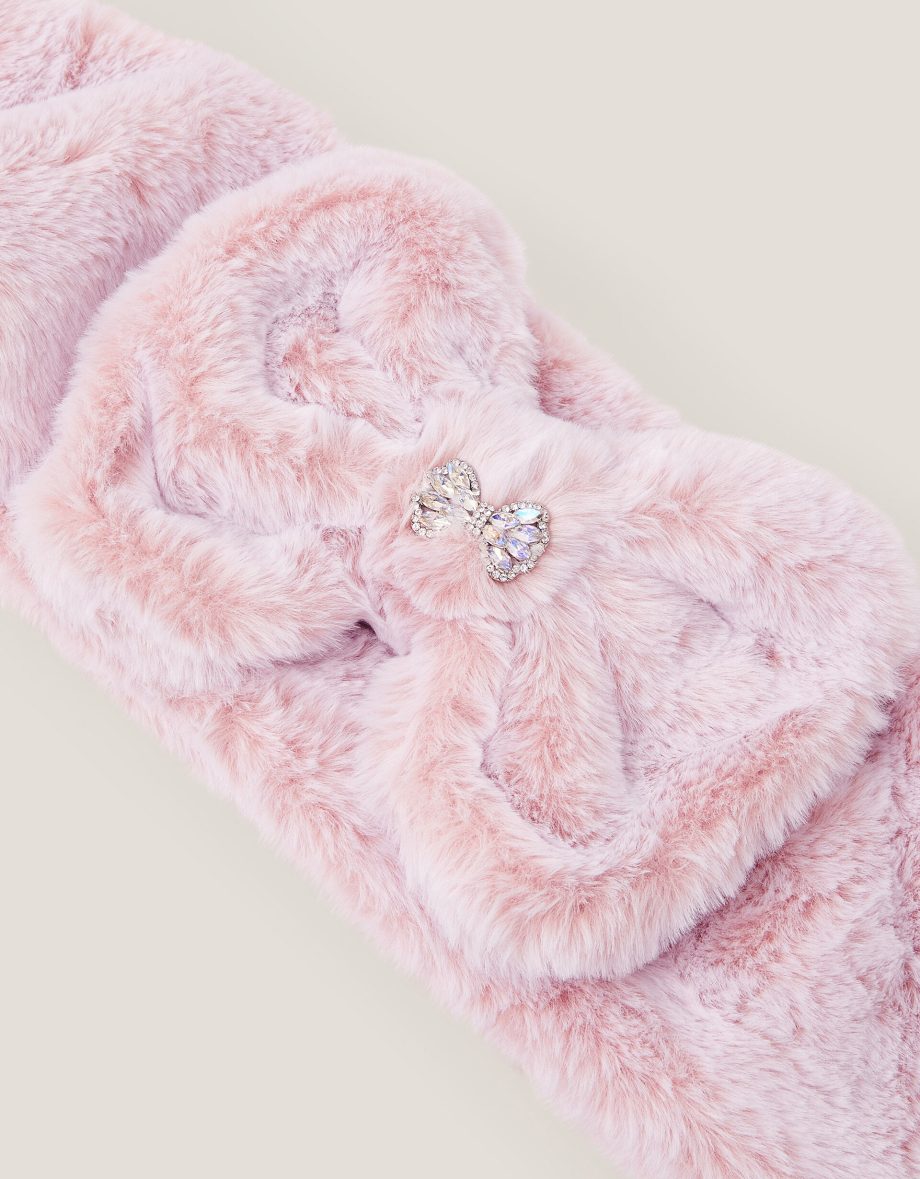 Faux fur bow scarf