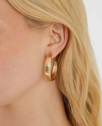Ribbed Hoop Earrings
