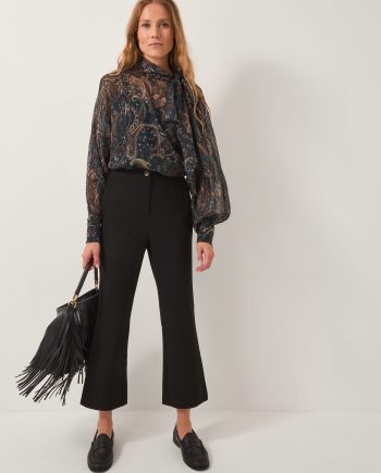 Blake crop flare trousers black