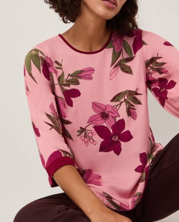 Clemmie floral print top pink
