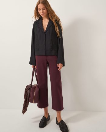 Julia straight crop trousers purple