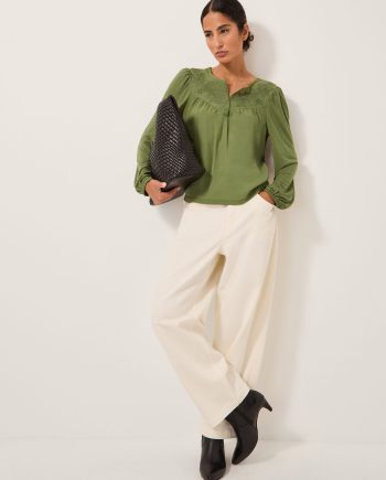 Fila Floral Embroidered Blouse Green