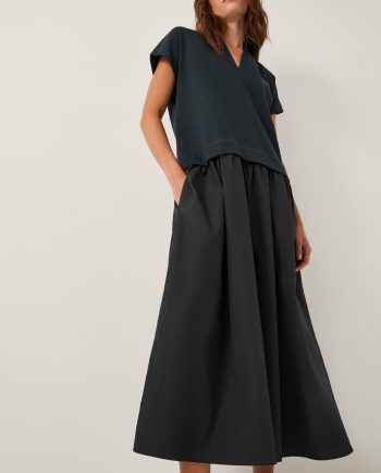 Felly jersey cap sleeve maxi dress blue