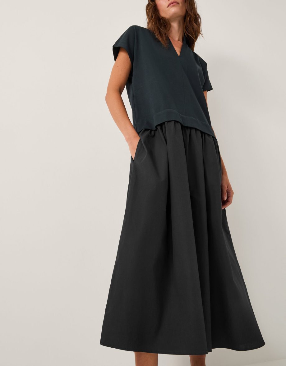 Felly jersey cap sleeve maxi dress blue
