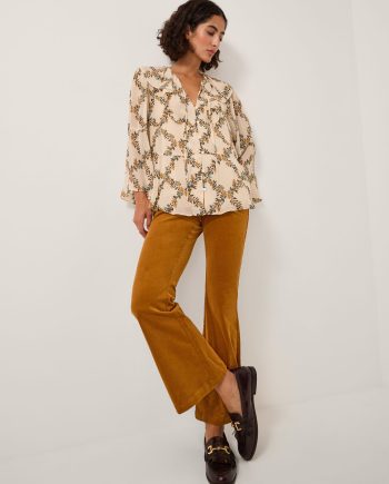 Cassidy corduroy flare trousers camel