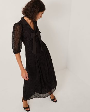 Mae devore midi dress black