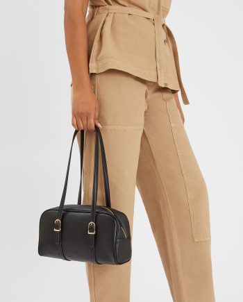 BUCKLE STRAP BOWLER BAG BLACK