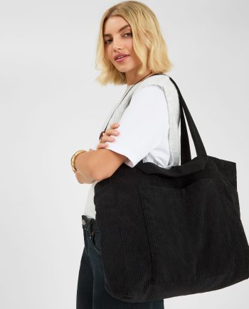 DOUBLE STRAP CORDUROY SHOPPER BAG