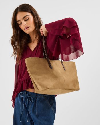 SUEDETTE TOTE BAG
