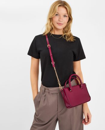 Patent Crossbody Handbag Red