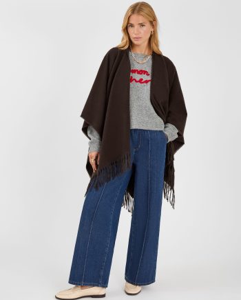 FRINGE TRIM PONCHO