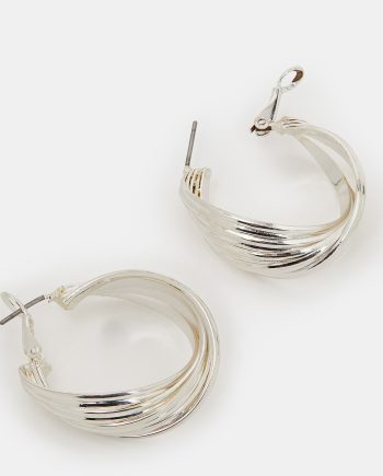 TWISTED RIDGE HOOP EARRINGS