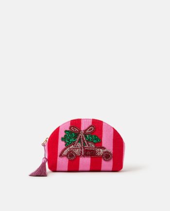 CHRISTMAS CAR STRIPE COIN PURSE
