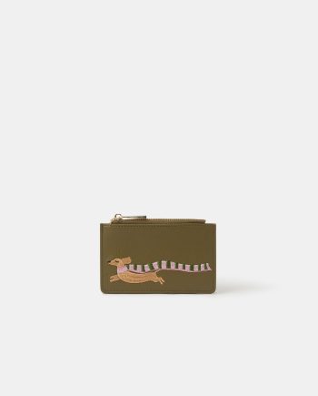 SAUSAGE DOG EMBROIDERED CARD HOLDER