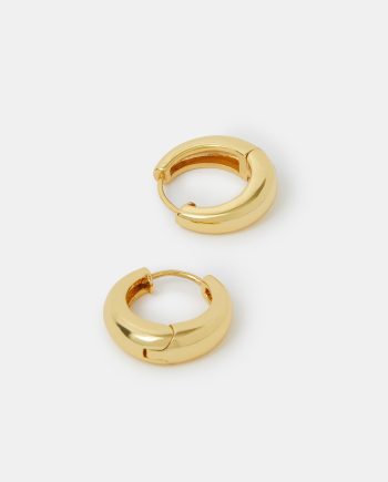 14CT GOLD-PLATED CHUNKY HUGGIE HOOP EARRINGS