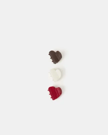 3-Pack Small Heart Claw Clips