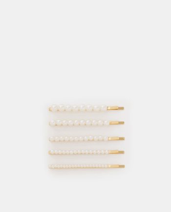 5-PACK PEARL HAIR SLIDES
