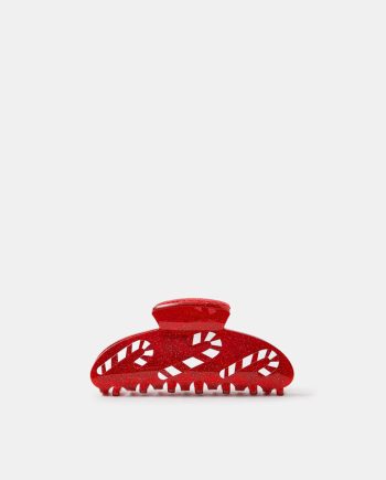 Candy Cane Glitter Claw Clip