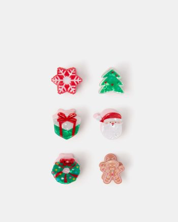 6-Pack Mini Christmas Claw Clips