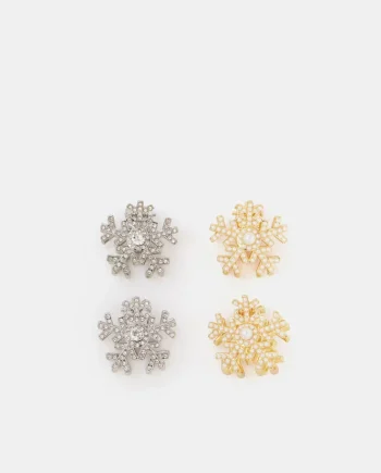 4-Pack Mini Snowflake Claw Clips
