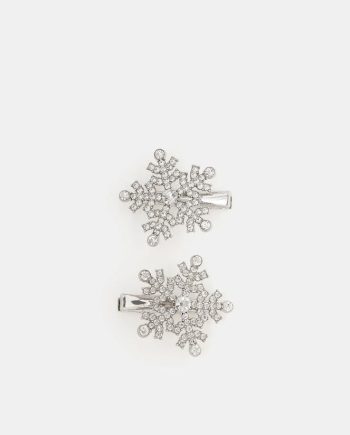 2-Pack Diamanté Snowflake Hair Clips