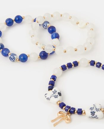 3-Pack Country Charm Bead Bracelets