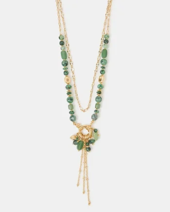 Bead Charm Layered Necklace