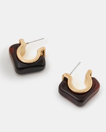 Chunky Square Resin Hoop Earrings