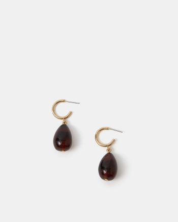 Resin Drop Hoop Earrings